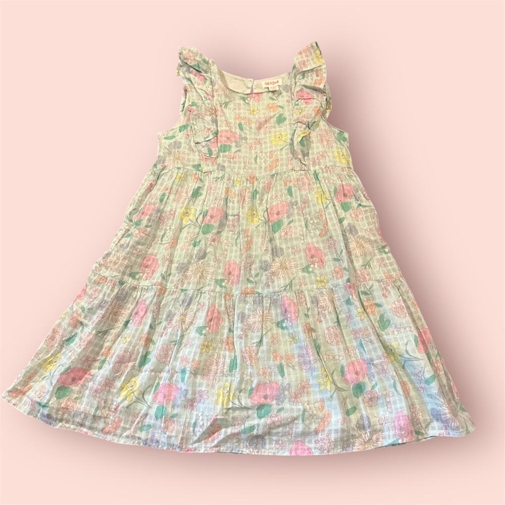 Cat & Jack Green Floral Sundress size medium/7-8